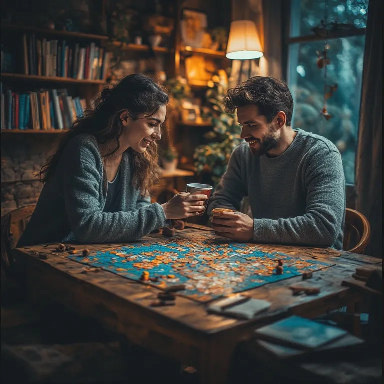 Couple déconnecté des écrans profitant d'un moment de qualité ensemble dans un environnement naturel et apaisant