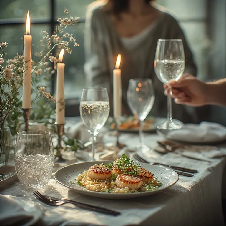 Couple préparant ensemble un dîner romantique sain avec des ingrédients frais et légers dans une ambiance intimiste